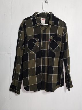 Levi's Olive & Black Check Button-Down Shirt